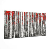 Red Forest Glass Wall Art.